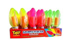 Quality Kids Light Up Candy Confectionery Bulb Shape Lollipop Strawberry Flavor wholesale