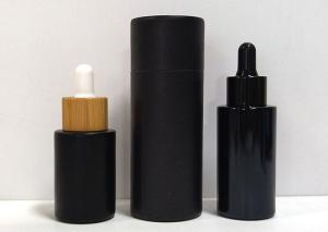 Quality Empty Paper Tube Cosmetic Packaging Glass Dropper Bottles Black 2oz wholesale
