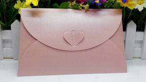 Quality Multi-color optional heart buckle decoration pearl paper envelope for creative love postcard wholesale