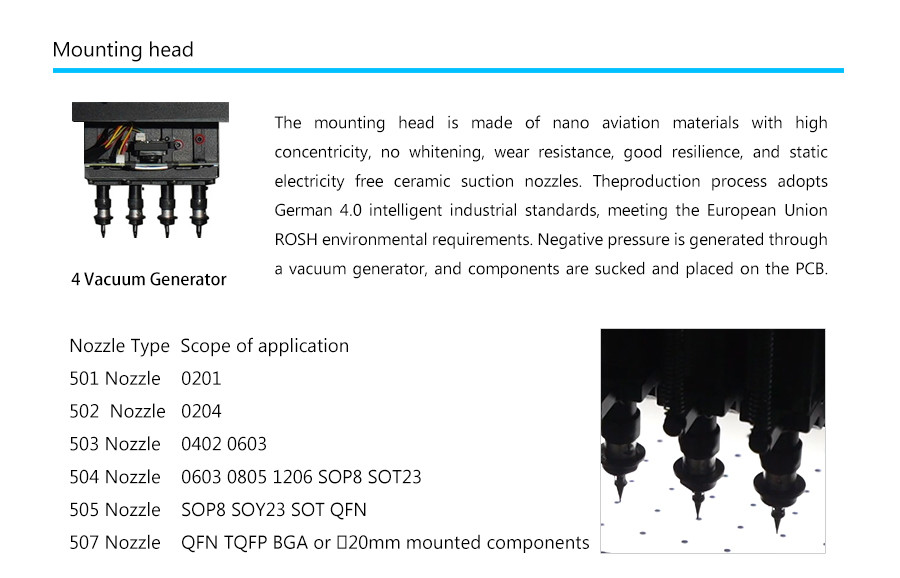 Four Head Bga Placement Pcb Pick And Place Machine For Small Scale Production
