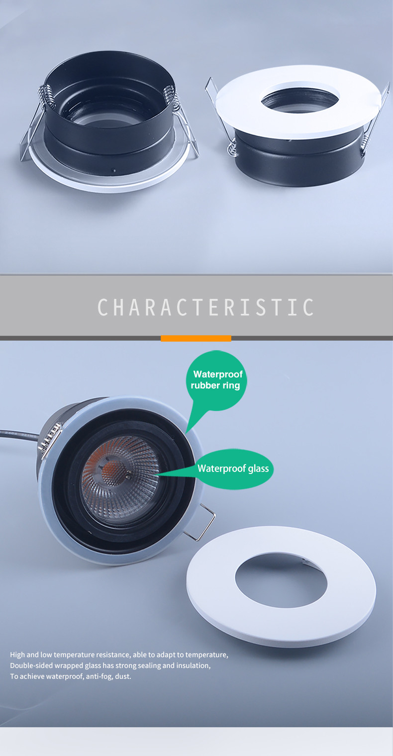 Black Recessed 50 W LED Waterproof IP65 Downlight For Kitchen