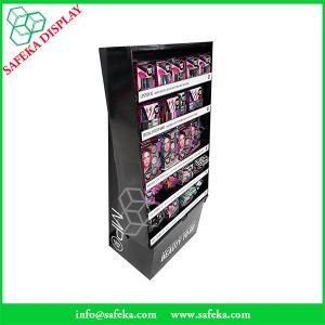 Quality 5 tiers Point of sale merchandising Cardboard Display Shelf makeup mac cosmetic display stand wholesale