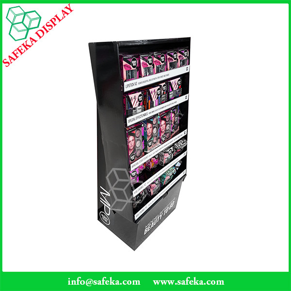 5 tiers Point of sale merchandising Cardboard Display Shelf makeup mac cosmetic display stand