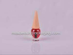 Quality ice cream shape nail polish cap 9ml nail polish bottle nail polish plastic cosmetic packaging nail polish flat brush wholesale