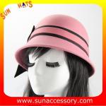 Vintage hot sale cloche hats wholesale for ladies,100% Australia wool felt hats