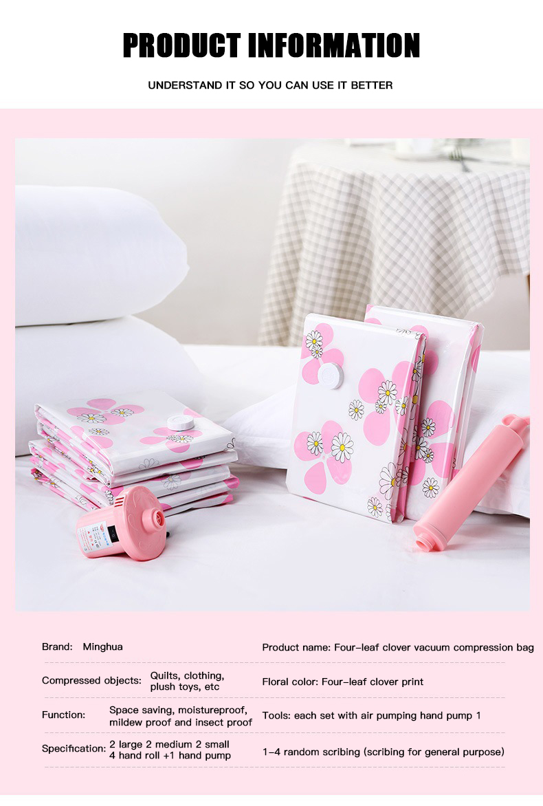 Room Space Selection Support Clear Vacuum Sealing Bags for Comforters Blankets and Clothes