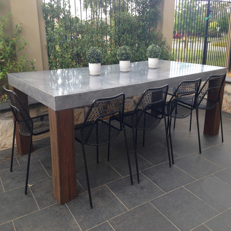 High Quality Sturdy GRC Tables Garden Concrete Furniture Table Sets In Rectangular Round Shapes