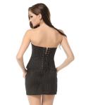 Hourglass strip black corset for women