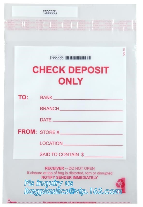 Opaque Tamper Evident Sealing Plastic Bank Money Steb Security Bag / Custom Self Adhesive Plastic Courier Bag, bagease
