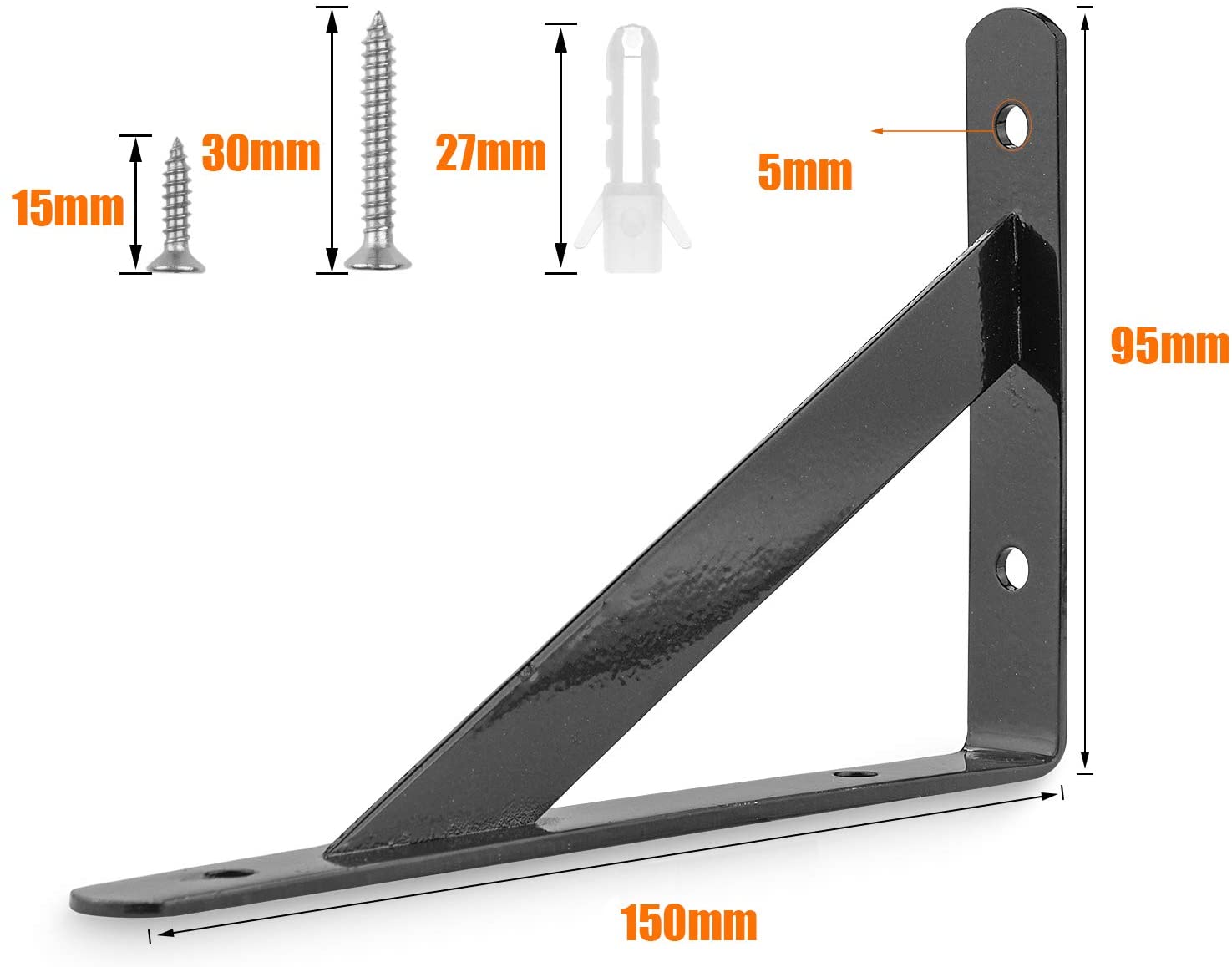 Stainless Steel 90 Degree Wall Mounted Floating Shelves Bracket for Decorative Shelf