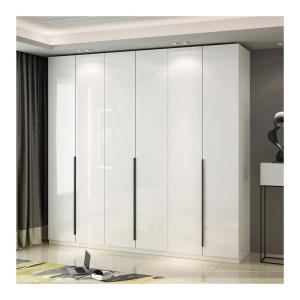 Quality Modern Design MR HDF Board White Lacquer Wooden Wardrobes for Clothes Storage Cabinets wholesale