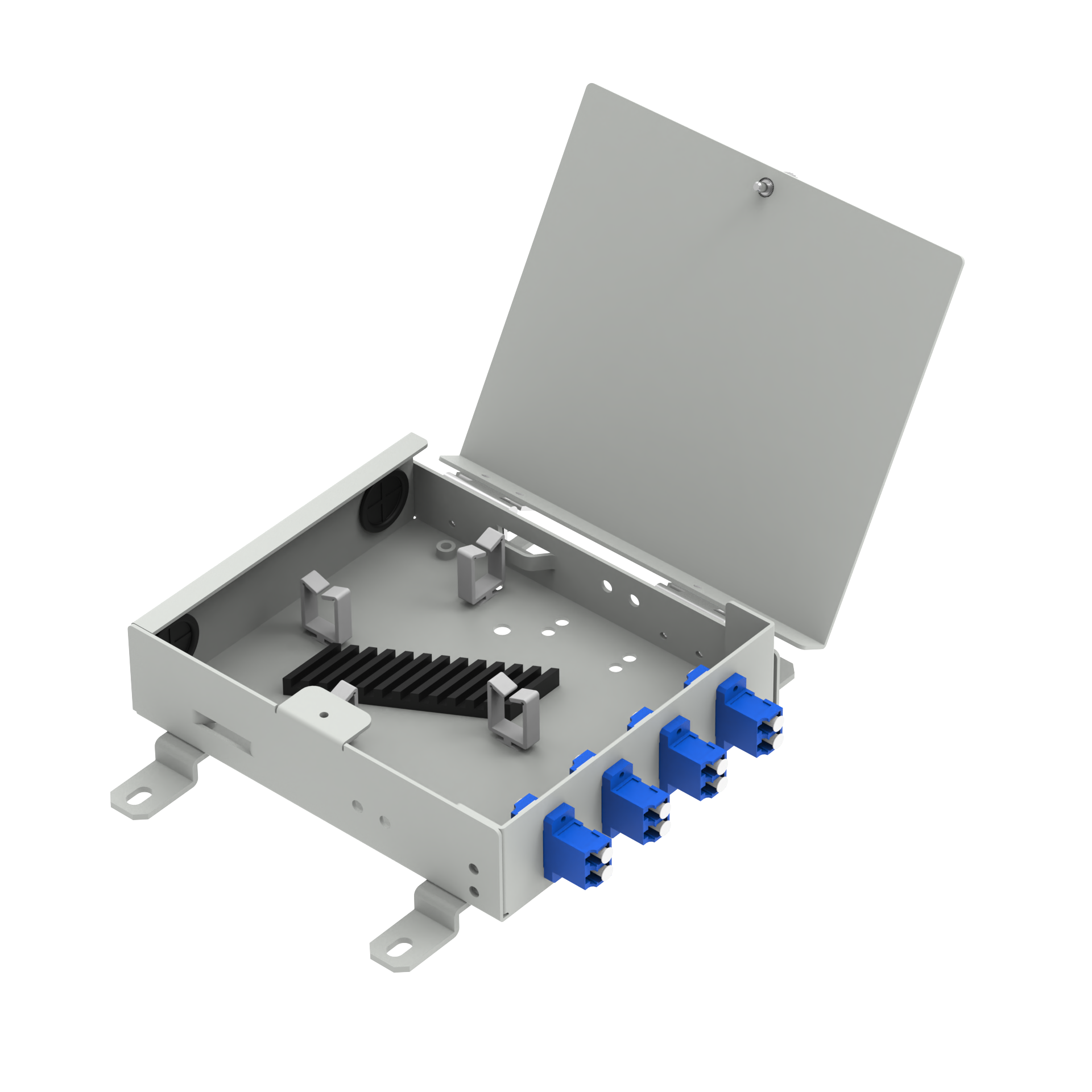 RAL 7035 4 Cores LC UPC Fiber Optic Terminal Box for FTTX in FTTX Terminal Equipment