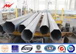 Electrical Hot Dip Galvanized Steel Pole , Anticorrosive Power Line Pole