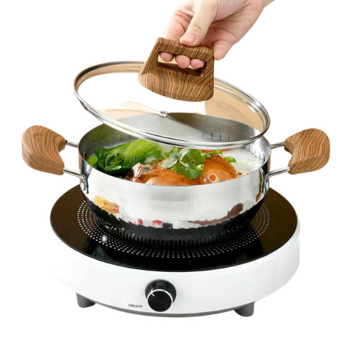 Food Grade 18-32cm Stainless Steel Pan Flat Bottom