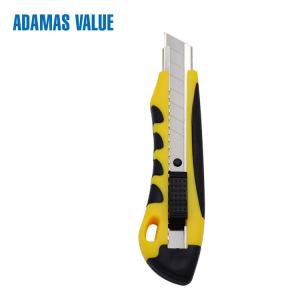 Quality Auto retractable knife,tool knife,utility blade knife of 18mm ABS+TPR auto-lock utility knife wholesale