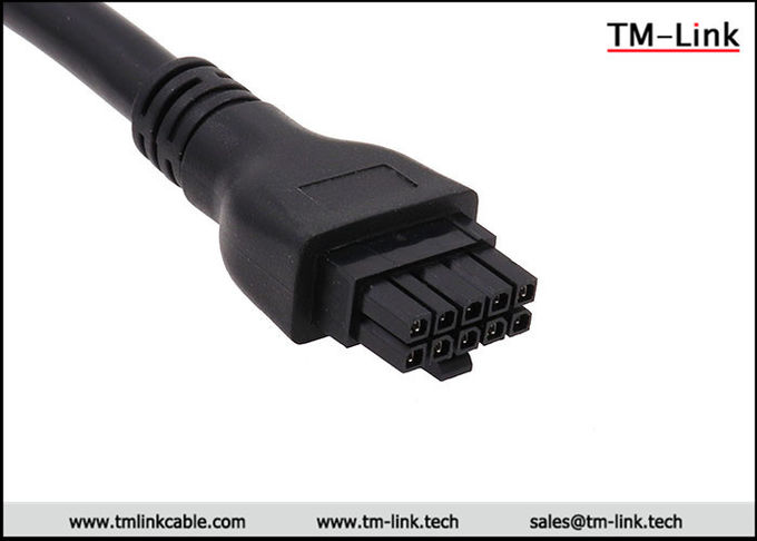 Molex 4.2mm pitch 10 poles overmolded cable assemby with black PVC Jacket