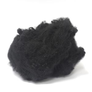 Quality recycled grade A black polyester staple fiber 1.5dx38mm with best price for spinning wholesale