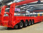 120 Tons Max Payload Drop Deck Lowboy Truck Trailers for Heavy Duty Transportati