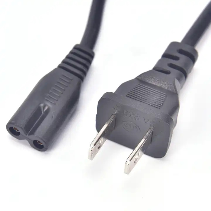 XianDa US Standard 8-Figure Head Power Cords 1.2m White Two-Plug 8-Figure Head Power cable