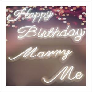 Quality 220V Neon Happy Birthday Light LED Neon Sign With Clear Acrylic Backer wholesale