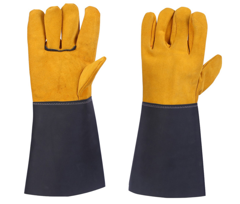 Welding Gloves Wear-Resistant And Heat-Insulating Extended Leather Welder Labor Insurance Gloves