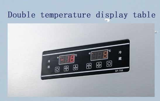 1600L 6 Door Commercial Freezer Double Compressor Commercial Upright Freezer