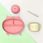 BPA Free Silicone Baby Feeding Set Standard Bowl Lid and Spoon for Nursing