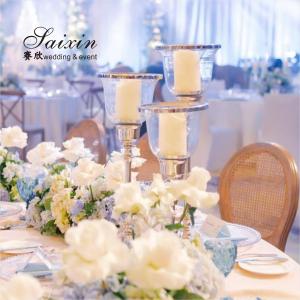 Quality Chic design gold metal 3 pcs set single candlestick holder for event top decoration wholesale