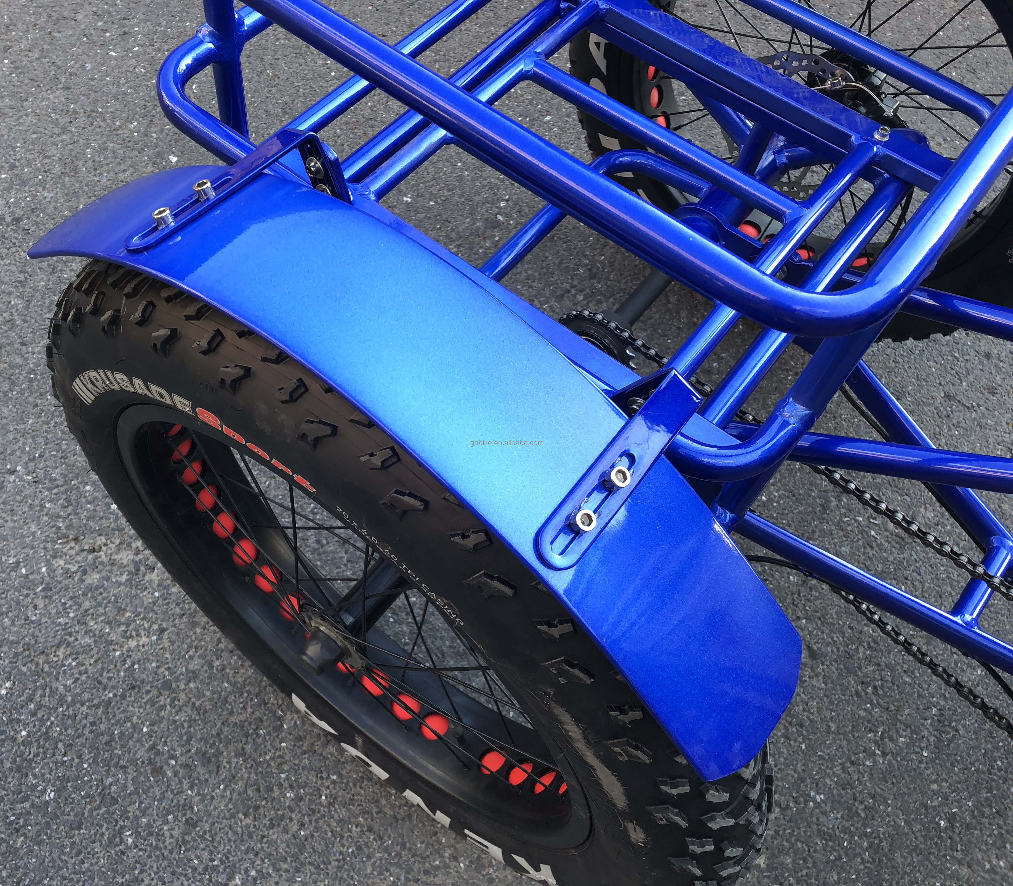Driving Type Electric 24"x4.0 Fat Tire Electric Cargo Tricycle with 48V 1000w Motor