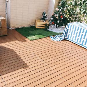 Commercial Wood Deck Tiles Rotproof Outdoor Wood Planks Interlocking