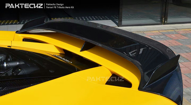 Paktechz Style Carbon Fiber Kit for Ferrari F8 Carbon Fiber Body Kit Front Shovel Rear Diffuser Spoiler
