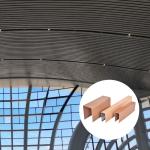 Suspended Wood Grain Metal Baffles Ceiling U Shaped Environmental Friendly