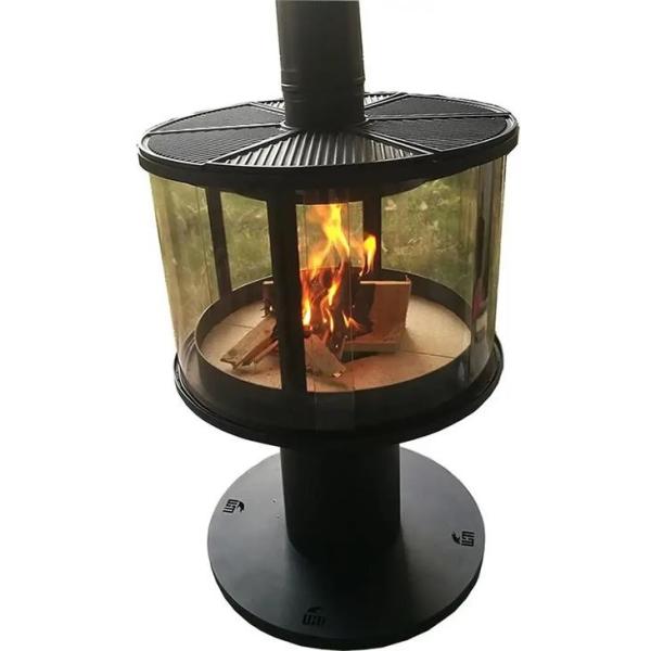European Cold Rolled Steel Suspended Fireplace Wood Burning Stove With Annular