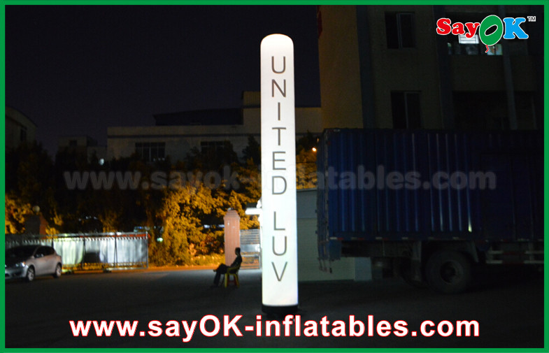 Outdoor Inflatable Lighting Decoration Led Long Tube Air Pillar Balloon For Wedding
