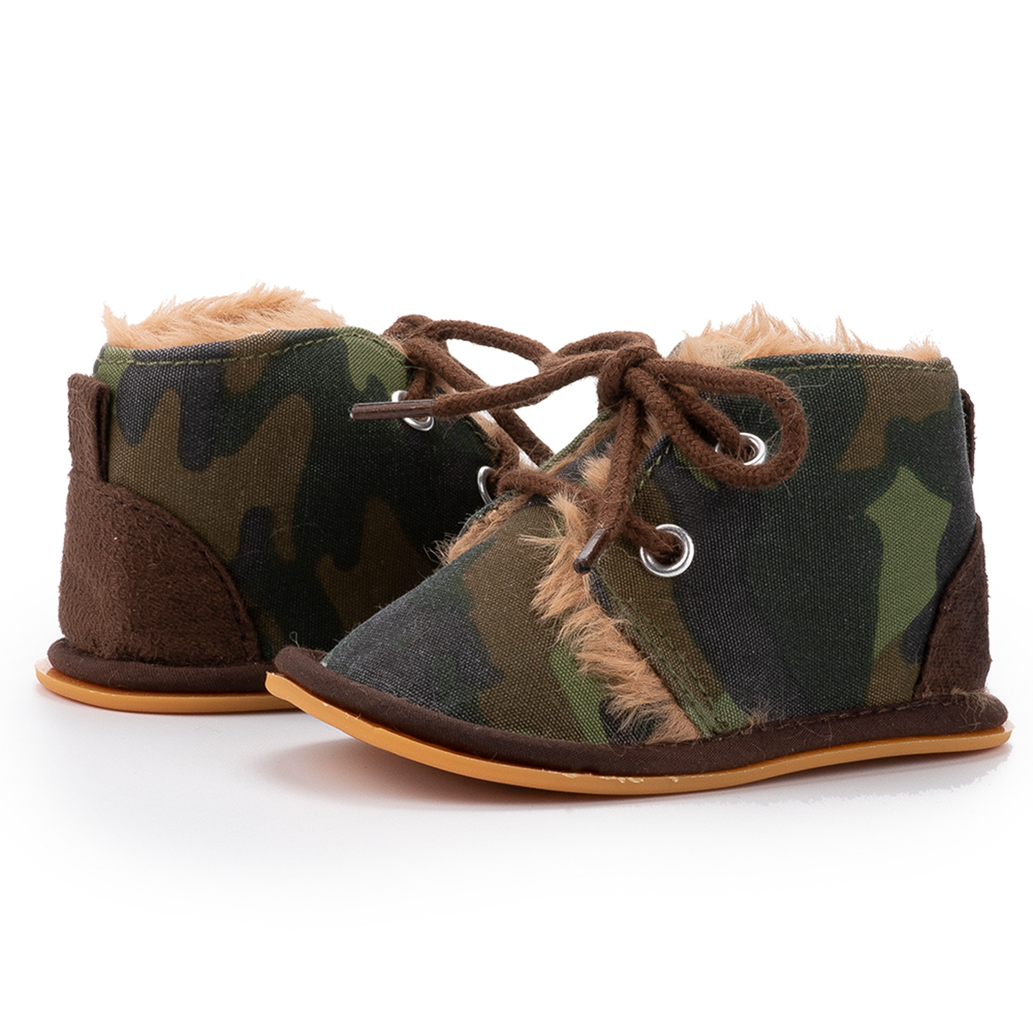 New fashion Rubber sole Camouflage prewalk short ankle boy baby boots