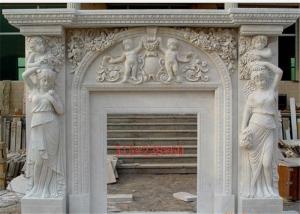 Quality Meticulous Freestanding Marble Fireplace Surround With Angel Sculpture wholesale