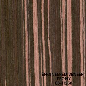 Quality Brown Color H258 Engineered Ebony Wood Veneer Slice Cut Fleeced Back For Door Skin wholesale