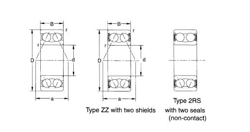 6200N Static Load High Precision Double Row Deep Groove Ball Bearing 4201ZZ 4201 2RS