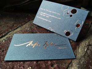 Quality Rose Gold Foil Stamped Business Card Delicate Copper Foil Hot Stamped Name Card wholesale
