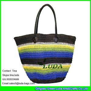 Quality LUDA beautiful paper straw crochet women beach bag lady shopping tote bag wholesale