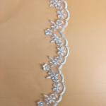 36" Embroidery Sliver Cord lace Ivory/White Bridal Veil Wedding Accessories