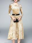 A-line Long Sleeve elegant office dresses for lady