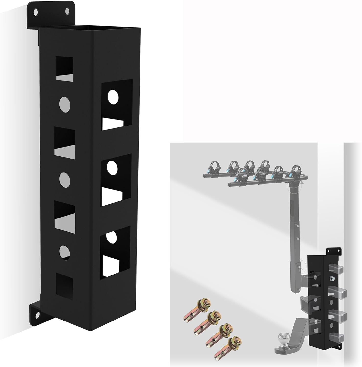 Bicycle Cargo Trailer Receiver Hook Wall Mounted Hitch for Storage and Organization