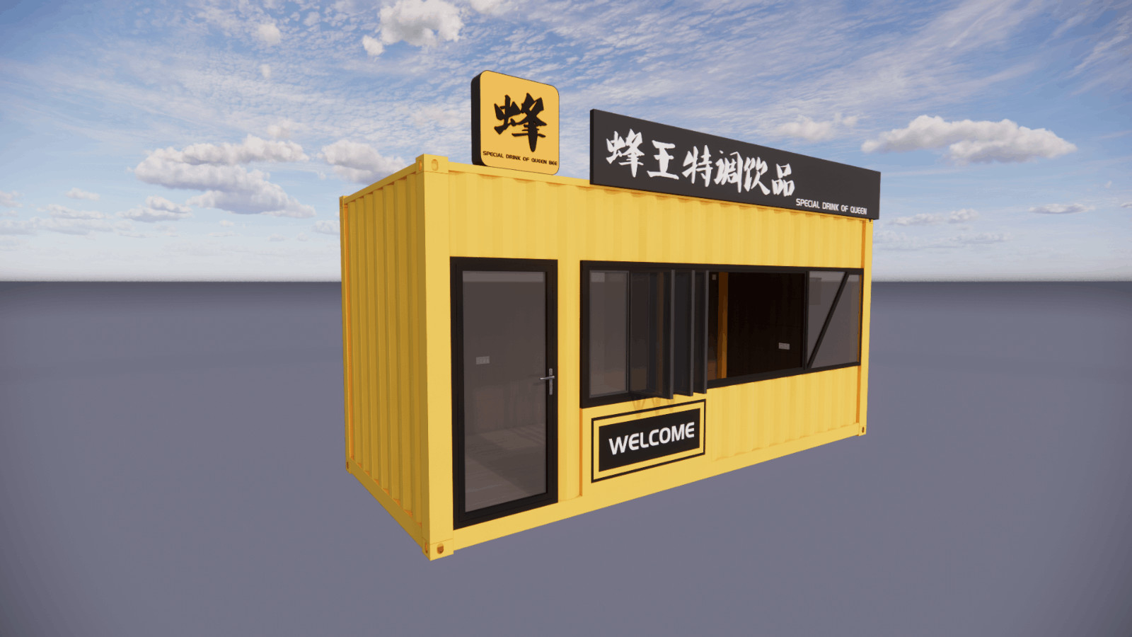 Store Modified Shipping Container Highly Flexible Quick Assembly