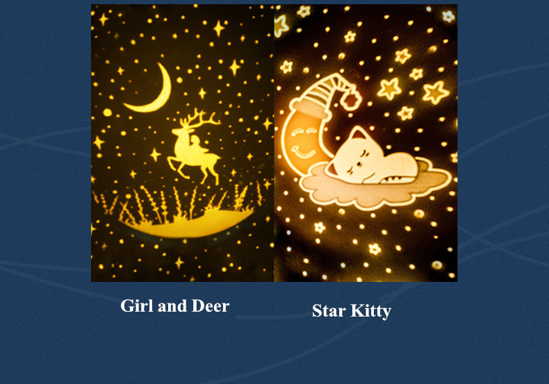Bunny Star Night Light Projector Night Light Star Projector For Kids Baby Room Romantic Bunny Projection LED Night Lamp