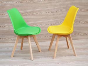 Quality Modern Ergonomic Eames Dining Chair With Beech Wooden Legs wholesale
