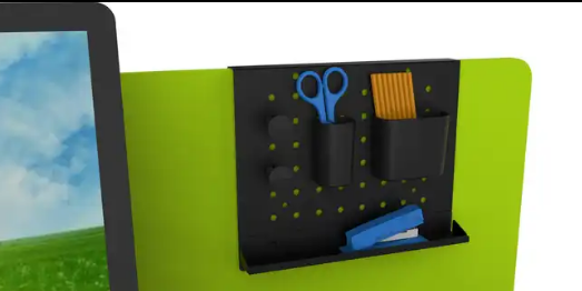 Perfect Standing Desk Cable Management Rack with Functional Metal Pegboard and Storage
