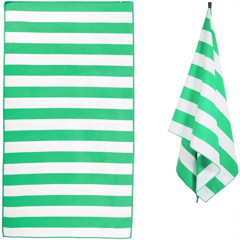 Custom Printed Large Over Sized Jacquard Logo Quick-dry Soft Lightweight Sand Free Beach Towel Microfiber