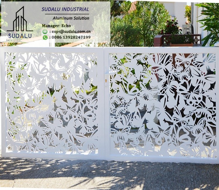 SUDALU Customized Pattern Laser Cut Decoration Aluminum Panel Fence/ Gate Metal Perforated Panel