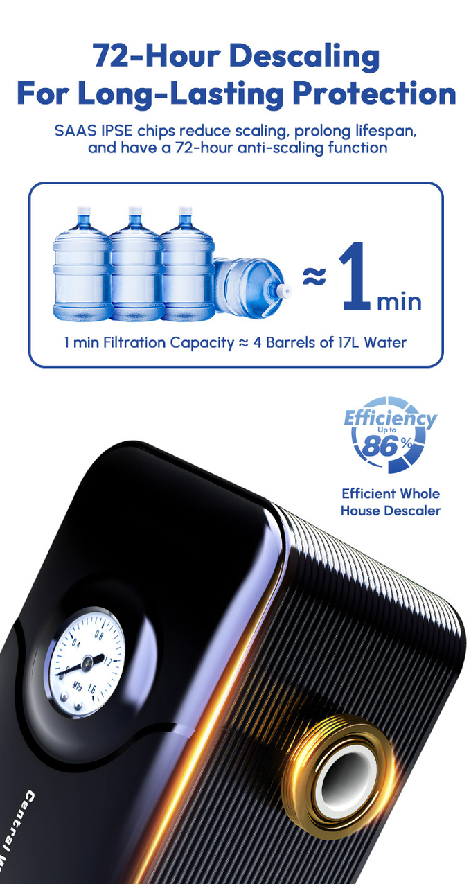 Household Salt Free Water Conditioner 3/4 Inch 0.15-1 MPa For Home Faucet Shower Plumbing System Descaling